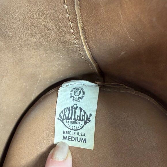 VTG Henschel Skully Western Suede Cowboy Hat Tooled Leather Buckle Band Size M - Picture 4 of 10